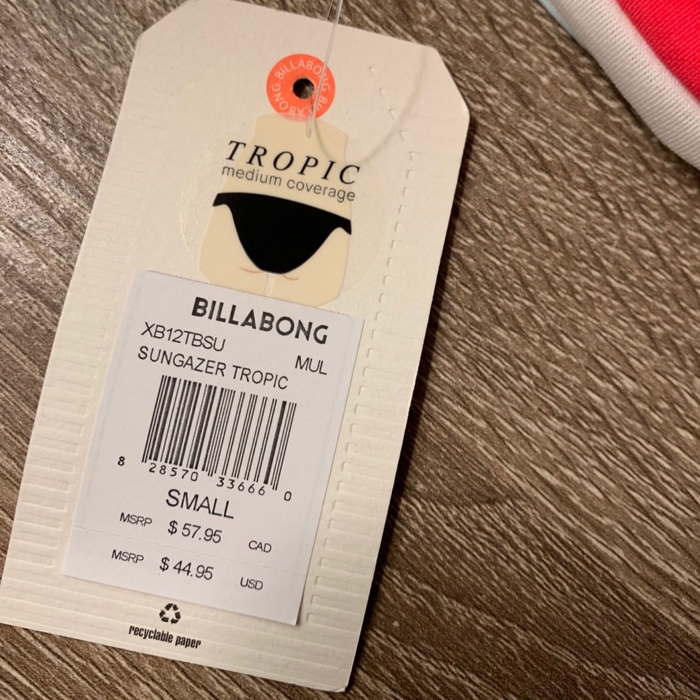 Billabong Multicolor Tropic Bottoms- size small - Picture 4 of 4